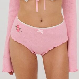 For love and lemons high waisted embroidered pointelle shorts